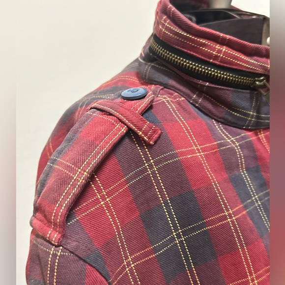 Men’s Subscript S, NY, NY (size L),  plaid, military-style coat/jacket - Picture 3 of 11